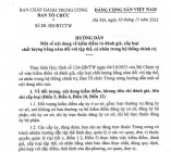 HƯỚNG DẪN Một số nội dung về kiểm điểm và đánh giá, xếp loại chất lượng hằng năm đối với tập thể, cá nhân trong hệ thống chính trị